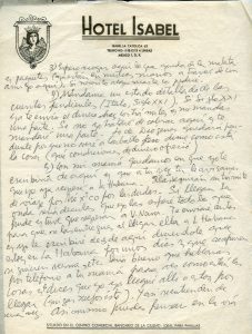Roque Dalton, Correspondance clandestine. Seconde page de la première lettre depuis Mexico, 29 août 1974 © Archives de la famille Dalton