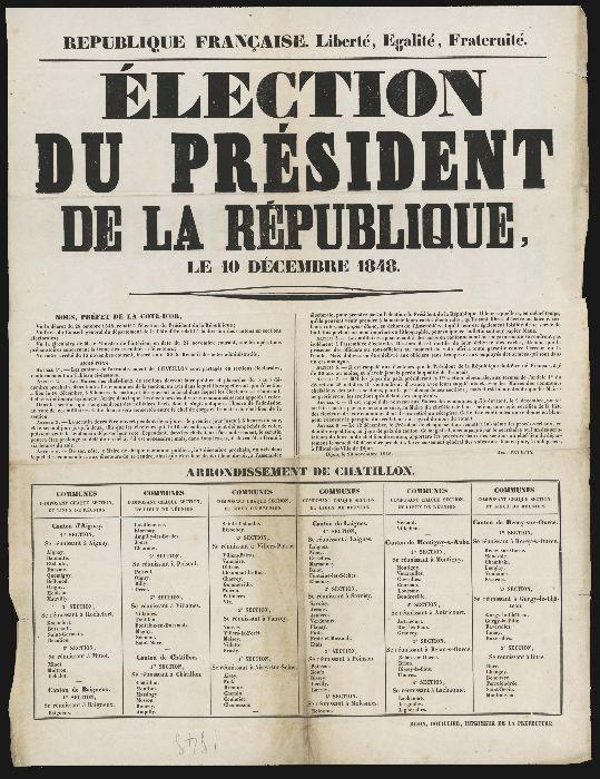 Election du président de la République, 10 décembre 1848 - Liberté Egalité Fraternité